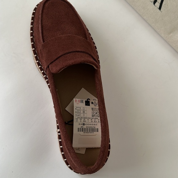 Zara Leather Moccasin Espadrilles Chestnut Men’s Shoes - Picture 17 of 17